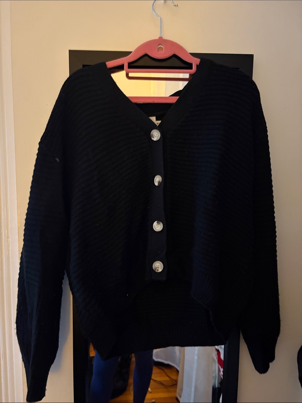 Princess Polly Black V-Neck Button Cardigan